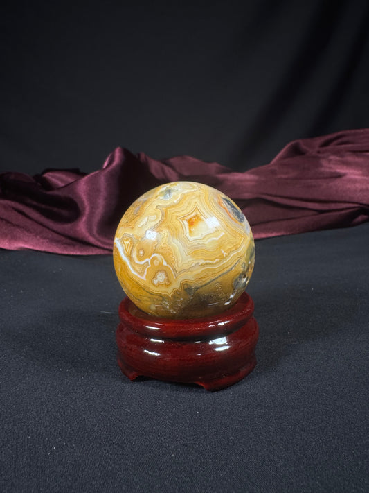 Golden Crazy Lace Agate Sphere