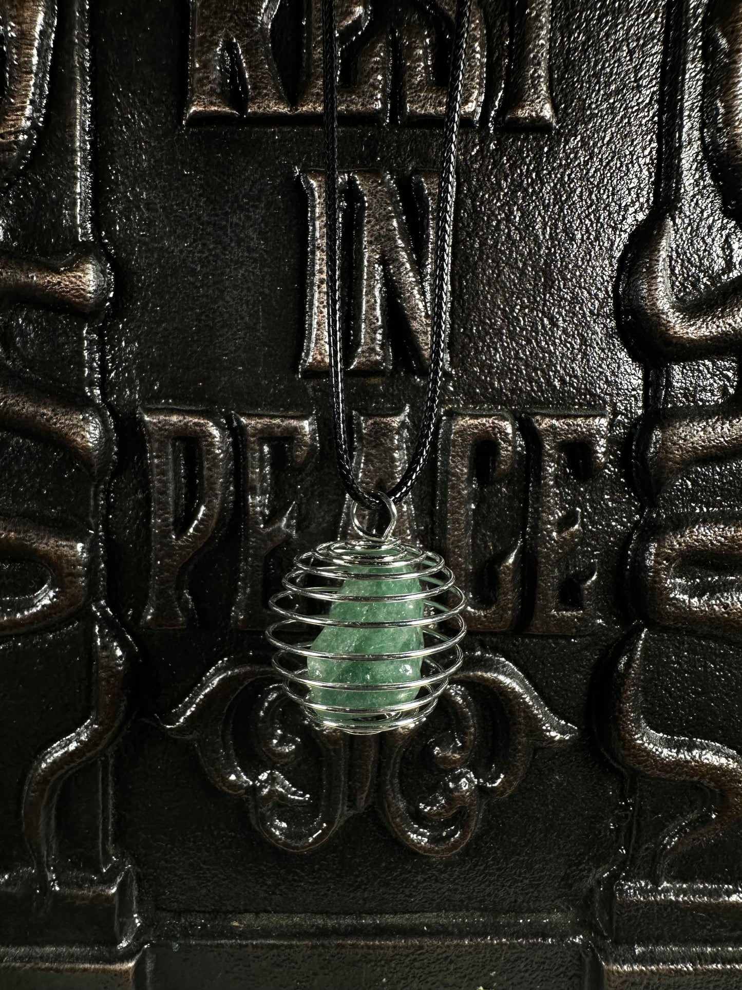 Green Fluorite Cage Necklace