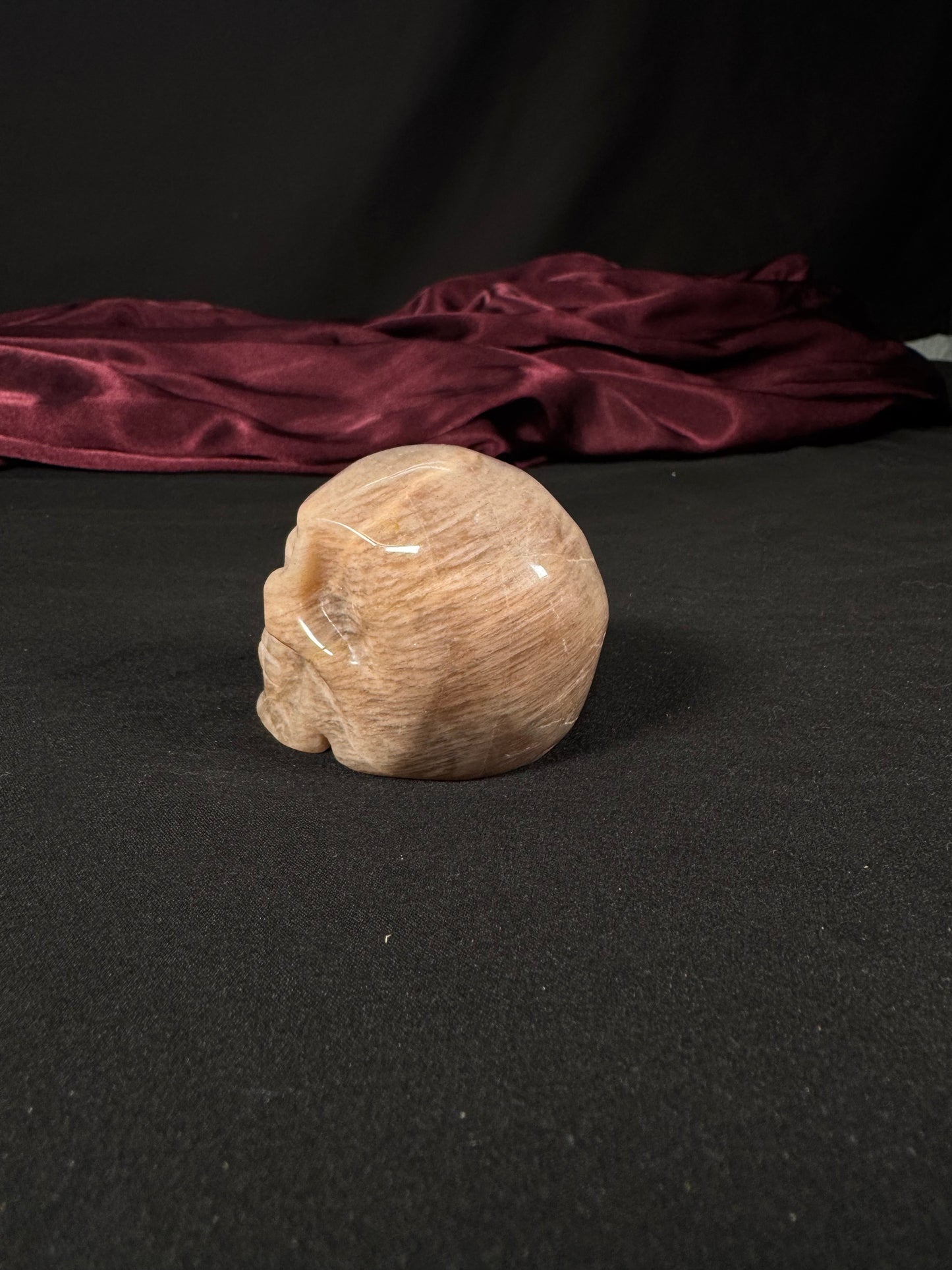 Peach Moonstone Skull