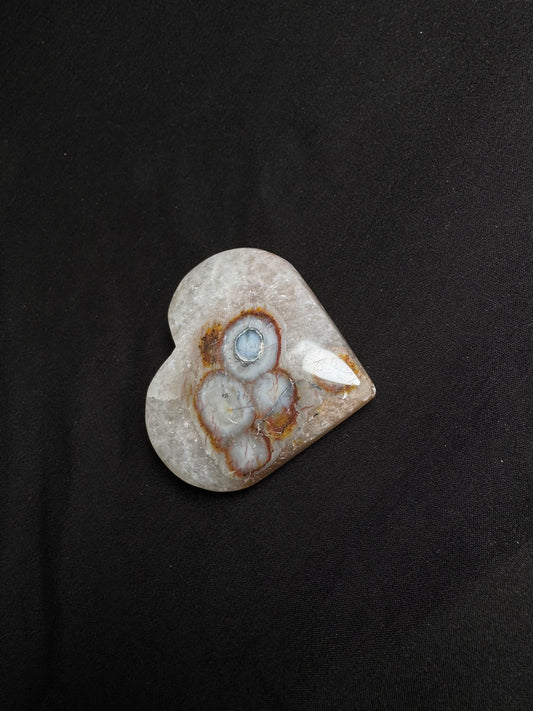 Blue Flower Agate Heart