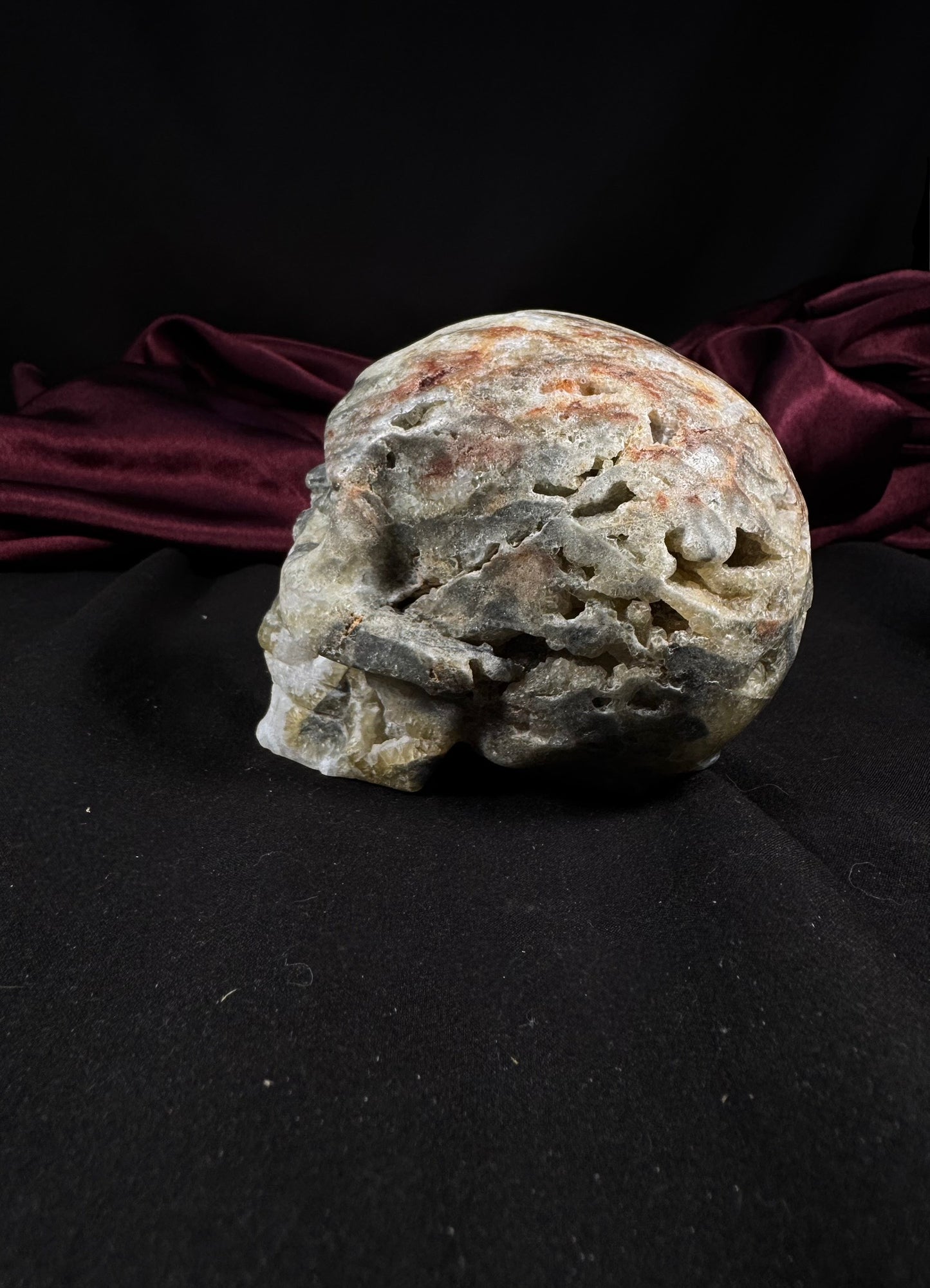 Moss Agate Skull