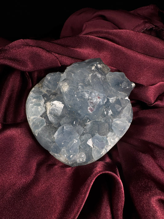 Raw Blue Calcite Heart
