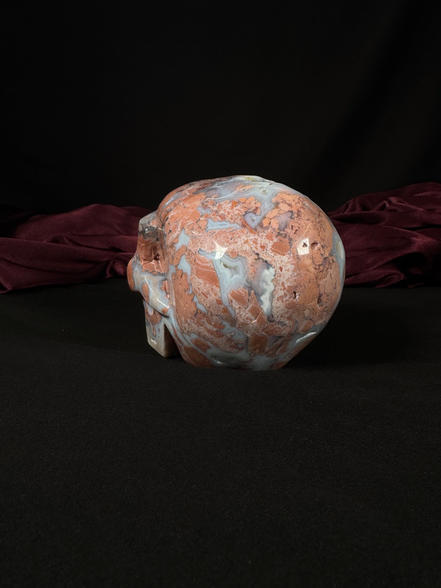 Cotton Candy Agate Skull