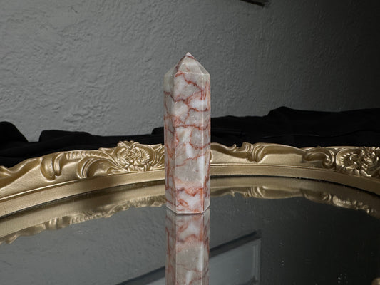 3.5in Red Lace Jasper Tower