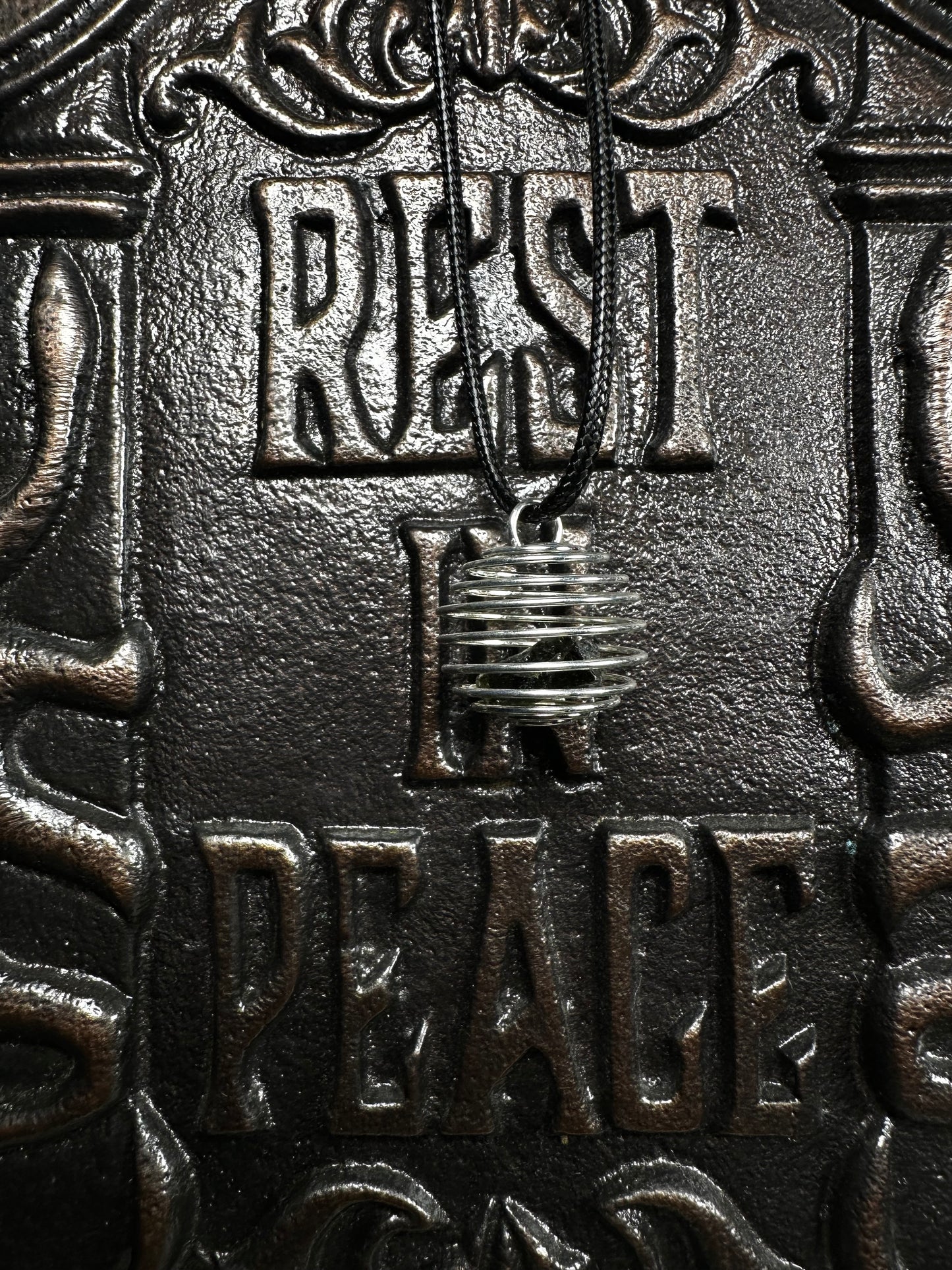 Moldavite Cage Necklace