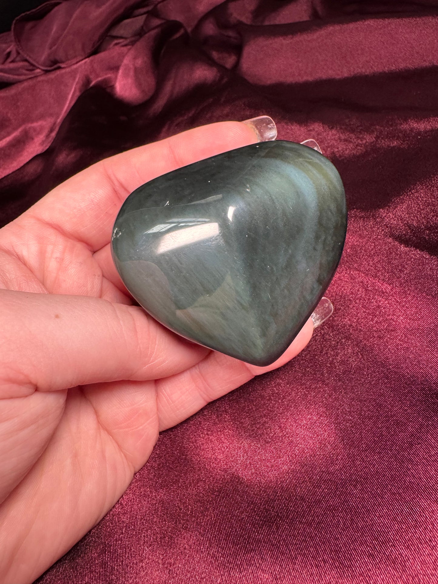 Rainbow Obsidian Heart