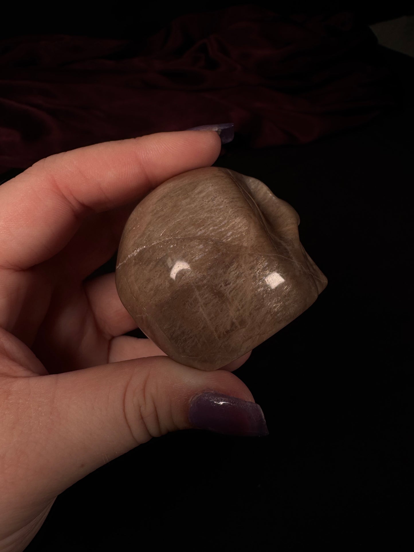 Peach Moonstone Skull