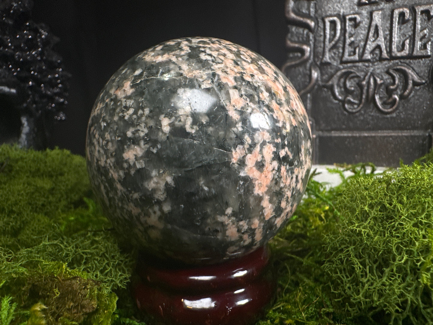Rutile Sunstone 76mm Sphere