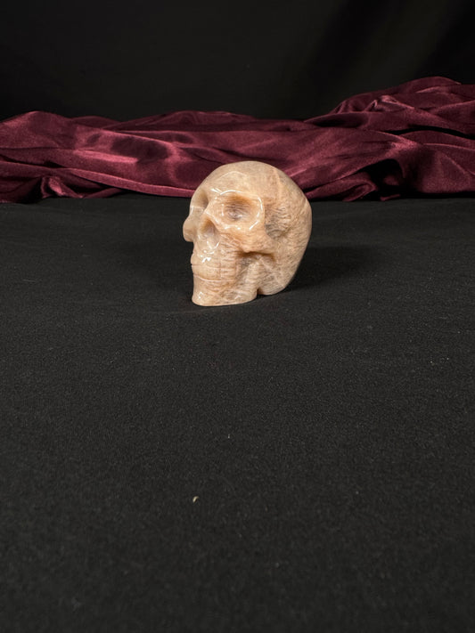 Peach Moonstone Skull