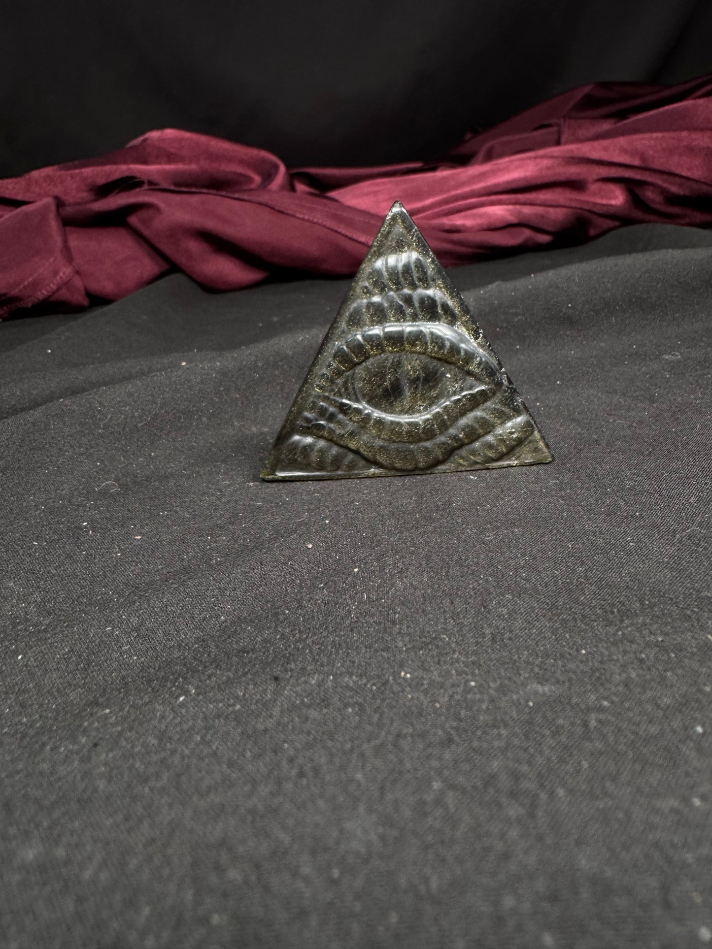 Golden Sheen Obsidian Eye Pyramid