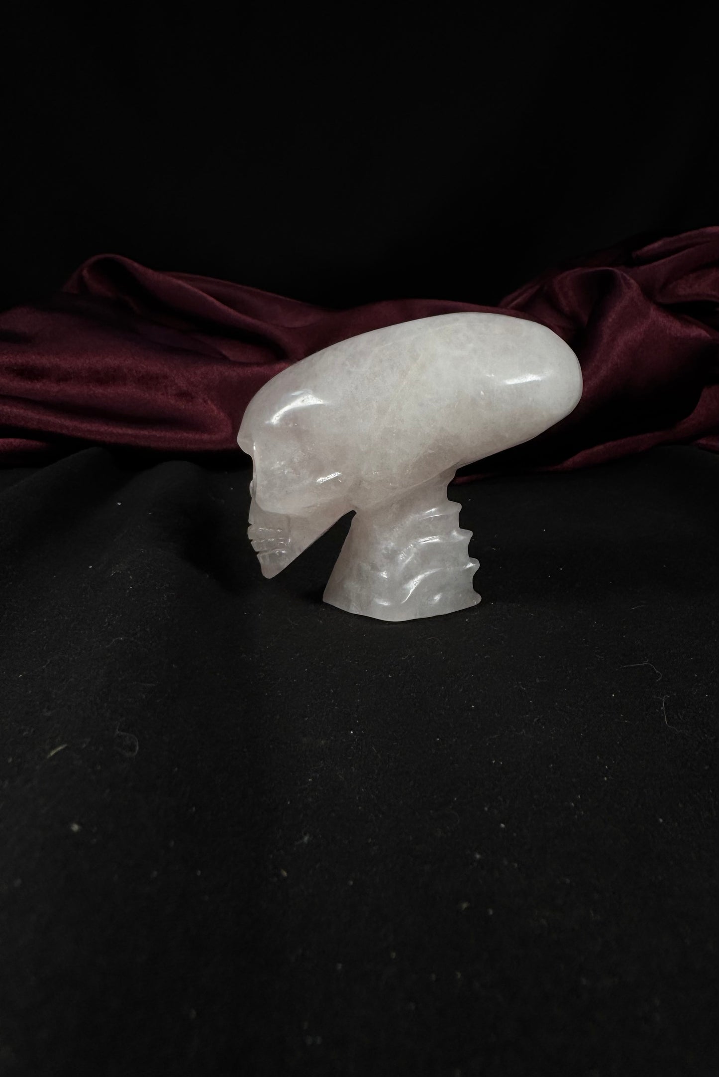 Rose Quartz Alien Skull