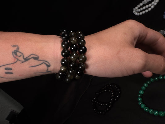 Gold sheen Obsidian Bracelet