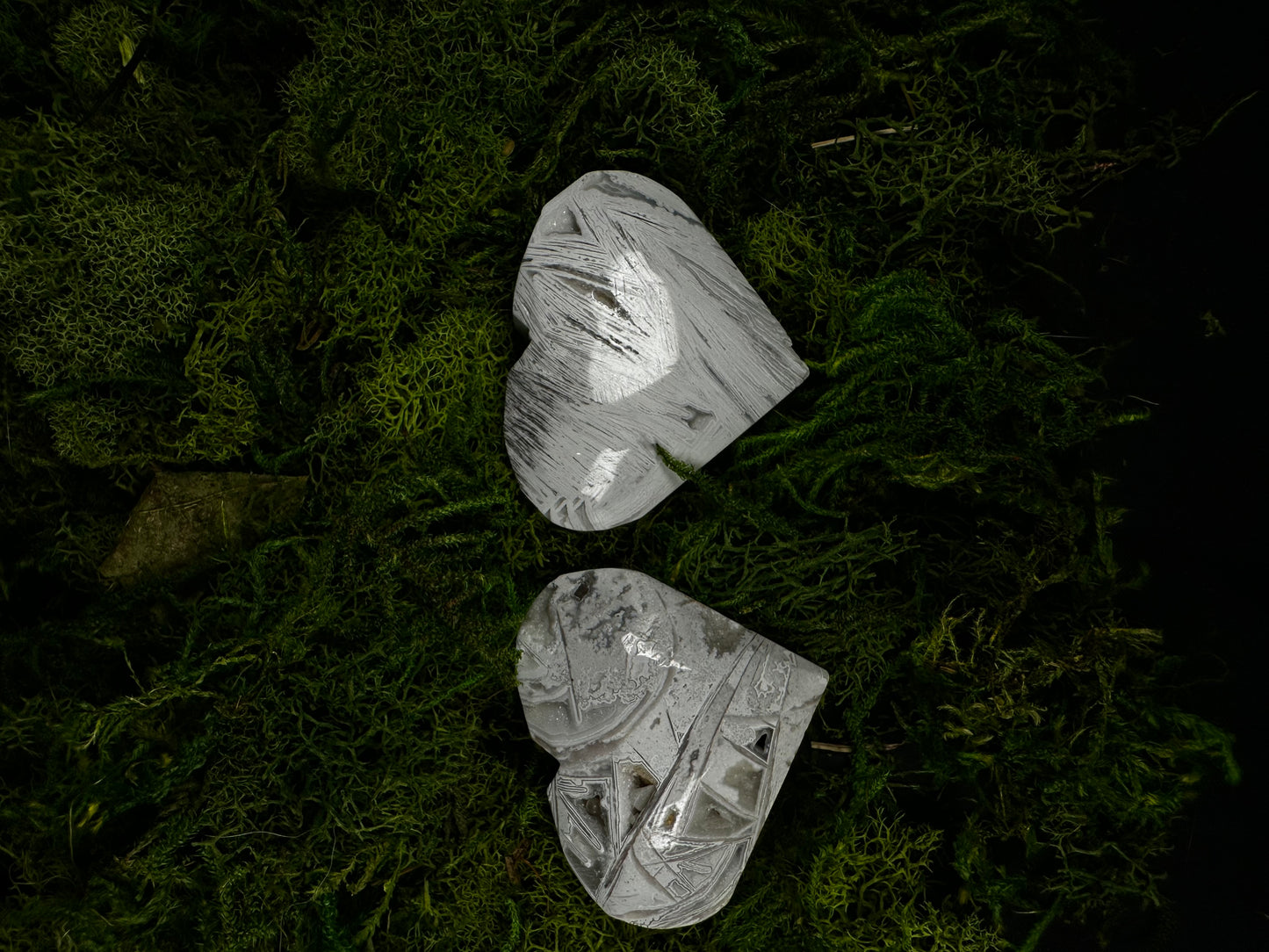 White Lace Agate Heart