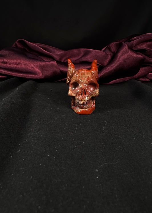 Red Jasper w/ Wings Skull