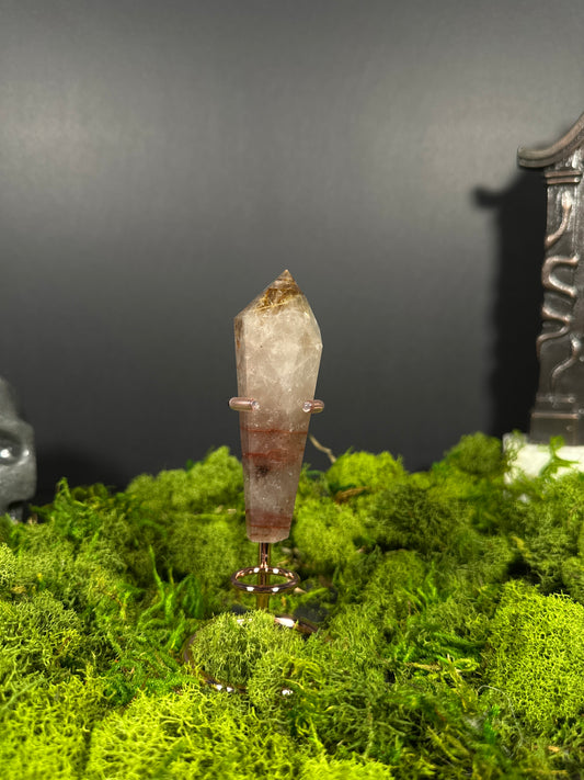 Fire Quartz Wand W/ stand
