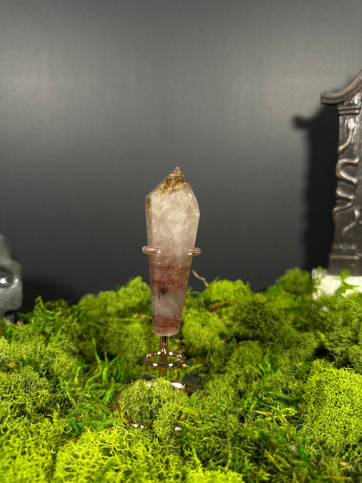 Fire Quartz Wand W/ stand