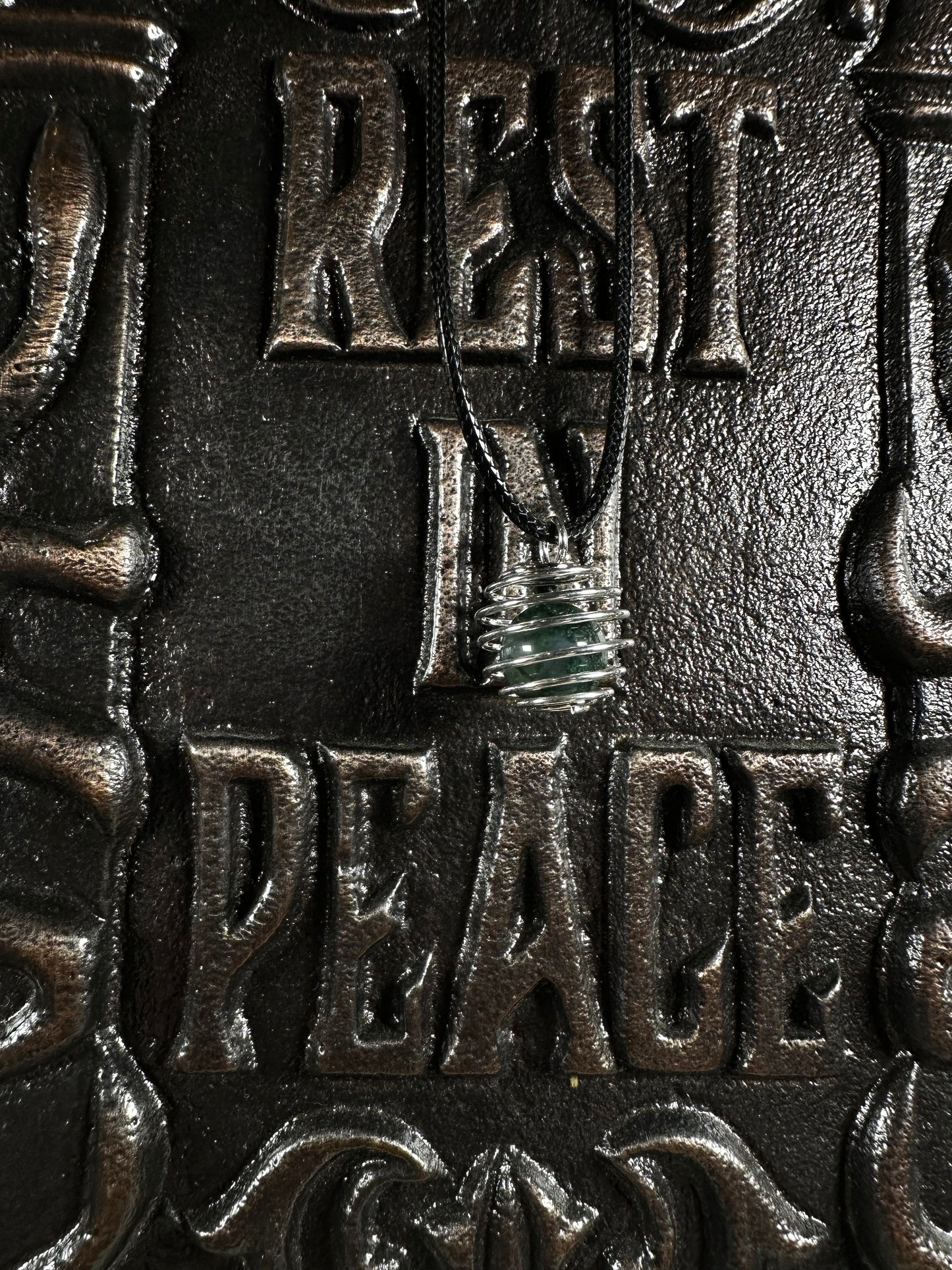 Moss Agate Cage Necklace