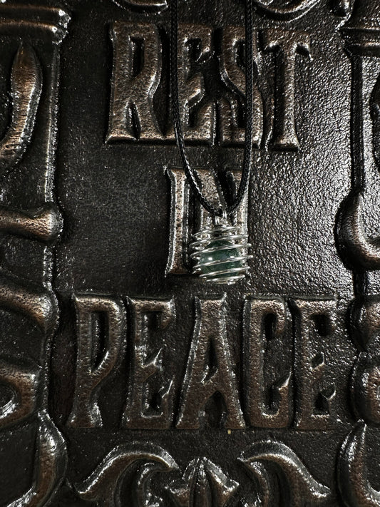 Moss Agate Cage Necklace