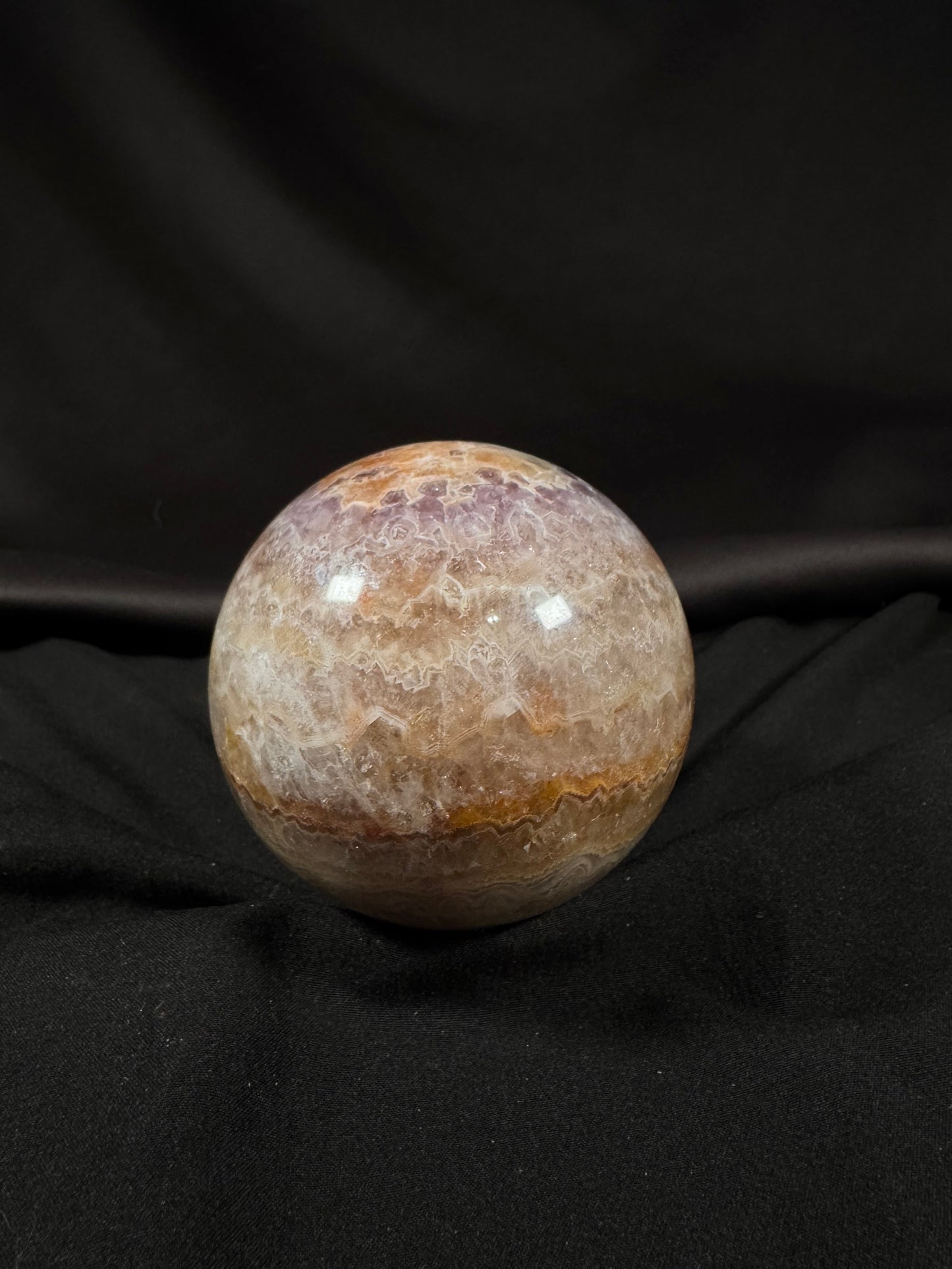 Amethyst with Crazy Lace Agate Sphere 73mm