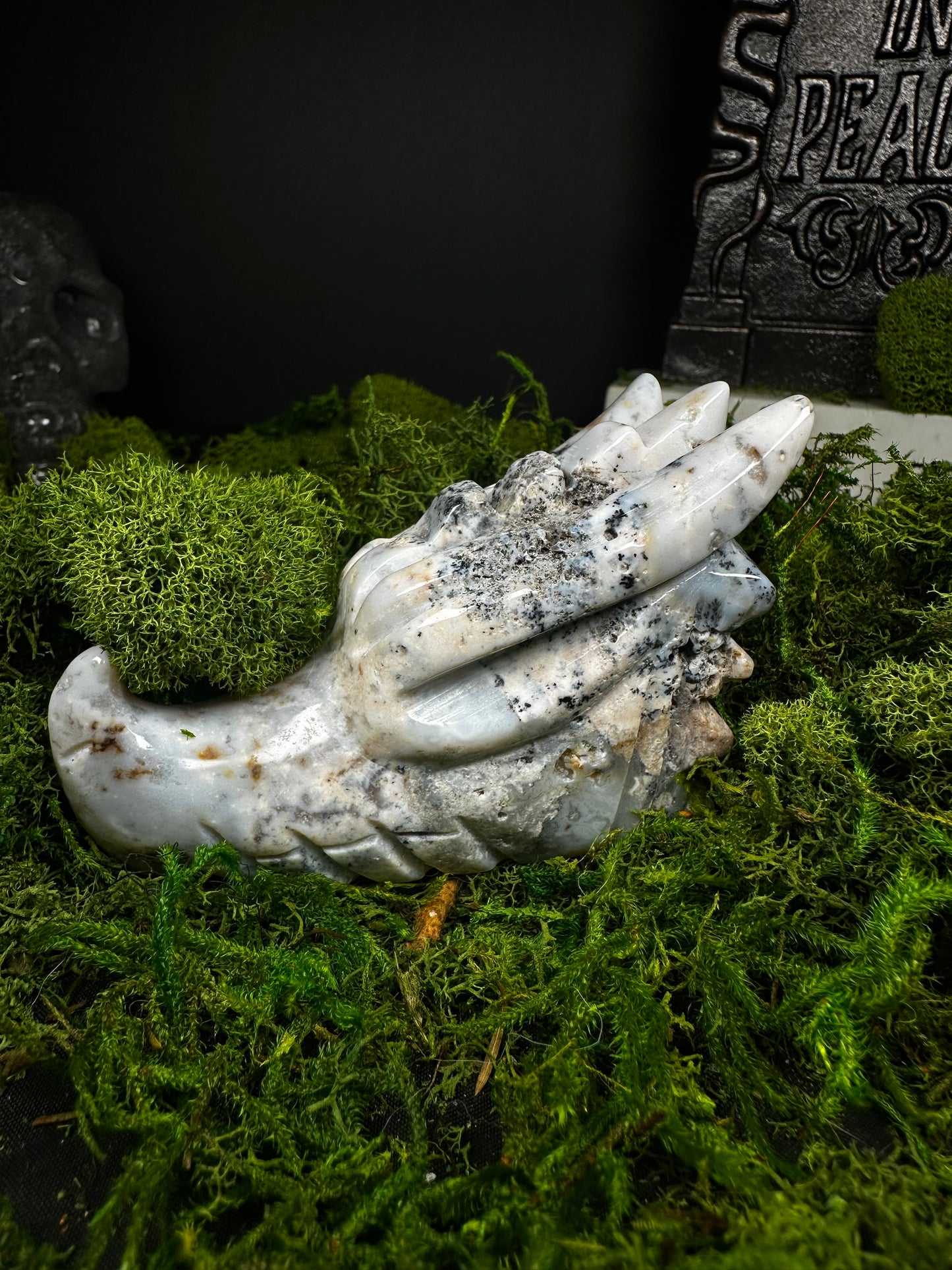 Ocean Jasper Dragon Skull