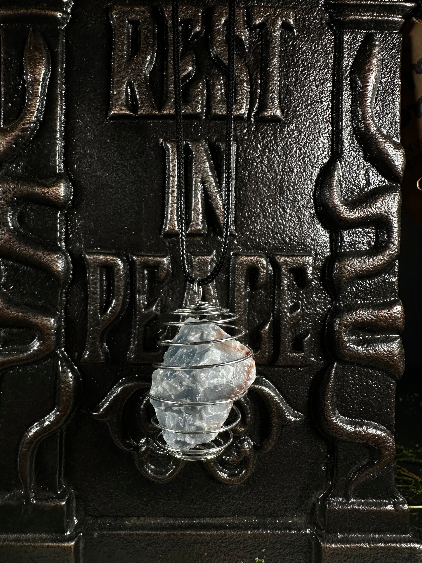 Blue Calcite Cage Necklace