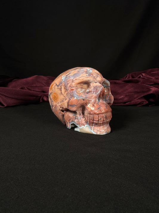 Cotton Candy Agate Skull
