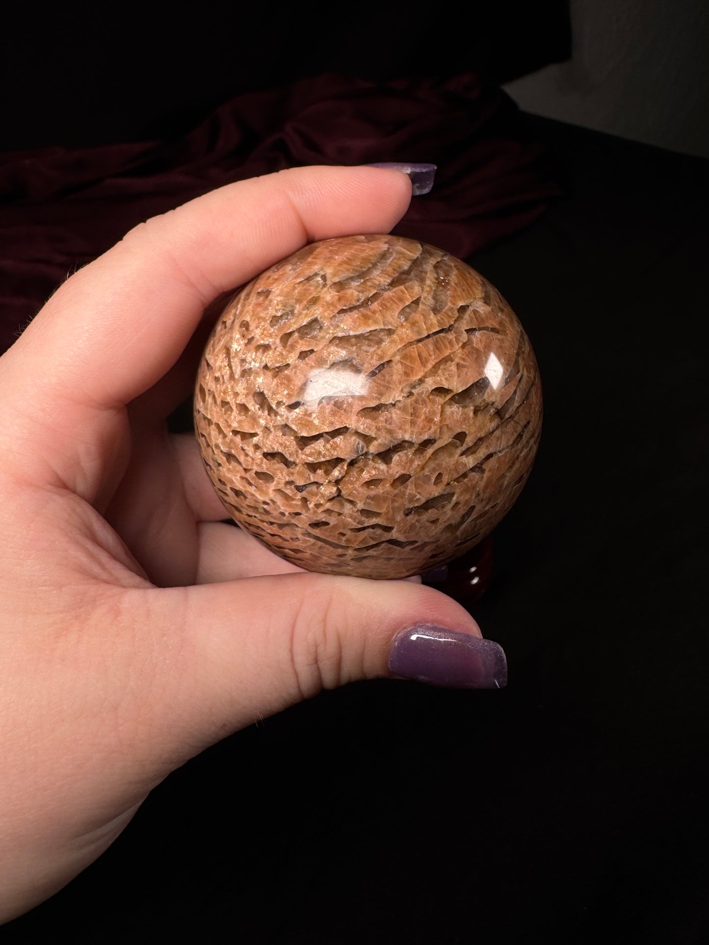 Leopard Print Moonstone Sphere  63mm
