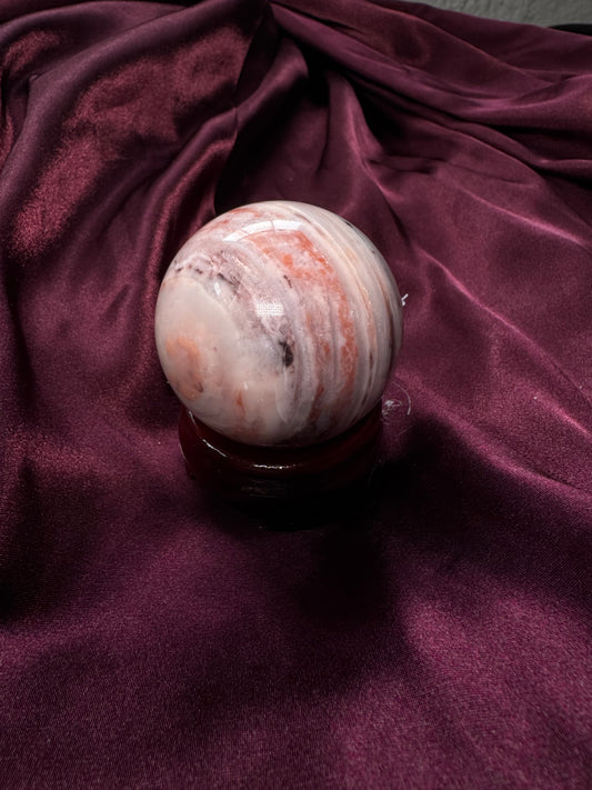 Plum jade 57mm sphere