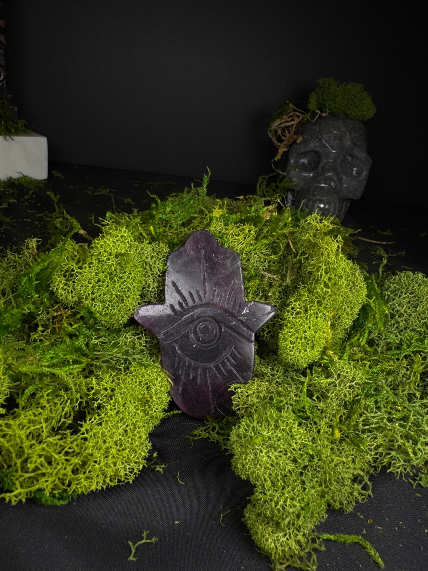 Purple Fluorite Hamsa Hand