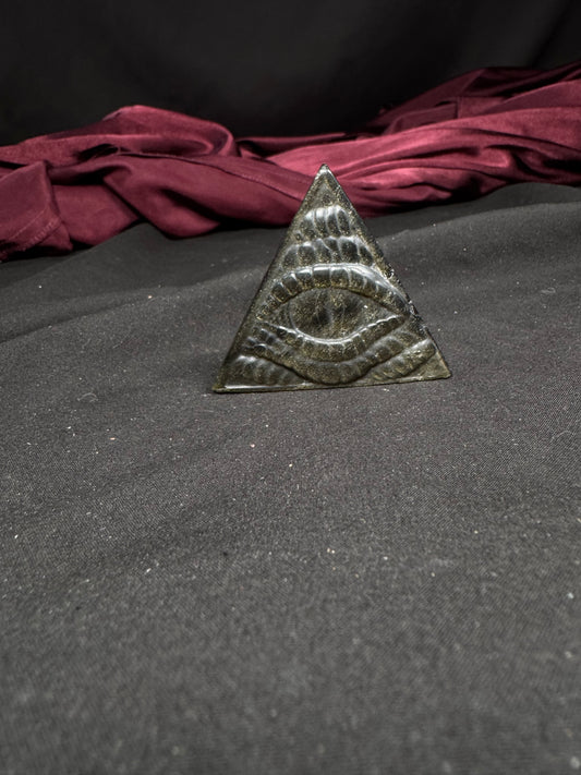 Golden Sheen Obsidian Eye Pyramid